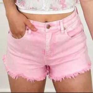 Celebrity Pink Light Pink Frayed Shorts